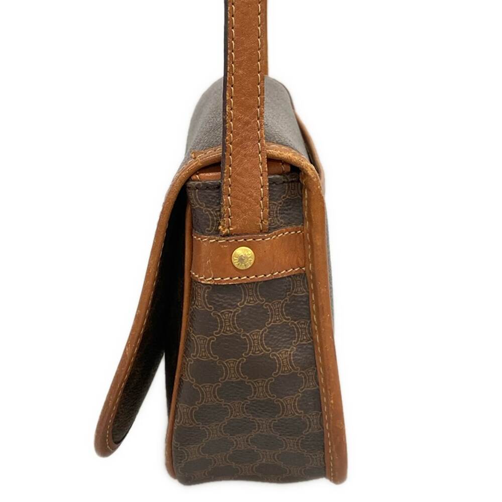 Celine Macadam Shoulder Bag Dark Brown PVC Leather - Picture 4 of 12